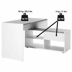 Jahnke Eckschreibtisch ML C 140 E - Wildeiche Dekor / Weiß -BÜROMÖBEL Verkaufsgeschäft 1000307856 211109 135123000533 SKETCH DETAILS P000000001000307856 sketch