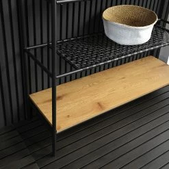 Red Living Regal Padbury - Schwarz / Eiche Dekor -BÜROMÖBEL Verkaufsgeschäft 1000310537 211125 111835000128 DETAILS P000000001000310537