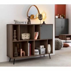 Loftscape Regal Sirkka II - Grau / Walnuss Dekor -BÜROMÖBEL Verkaufsgeschäft 1000310575 211125 11184100285 MOOD DETAILS P000000001000310575 mood