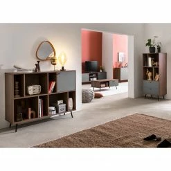 Loftscape Regal Sirkka II - Grau / Walnuss Dekor -BÜROMÖBEL Verkaufsgeschäft 1000310575 211125 11184100287 MOOD DETAILS P000000001000310575 mood