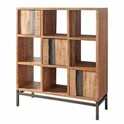 Ars manufacti Büroset Domme (4-teilig) - Akazie massiv / Eisen - Akazie / Anthrazit -BÜROMÖBEL Verkaufsgeschäft 1000310605 211117 16461300060 DETAILS P000000001000310605