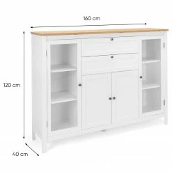 Ridgevalley Sideboard Bombita II - Weiß / Eiche Artisan Dekor -BÜROMÖBEL Verkaufsgeschäft 1000310614 211118 060556000555 SKETCH DETAILS P000000001000310614 sketch