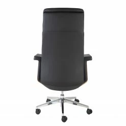 Fredriks Bürostuhl Weld - Echtleder / Walnuss Furnier / Metall - Schwarz / Walnuss / Aluminium -BÜROMÖBEL Verkaufsgeschäft 1000310647 220826 033 DETAILS P000000001000310647