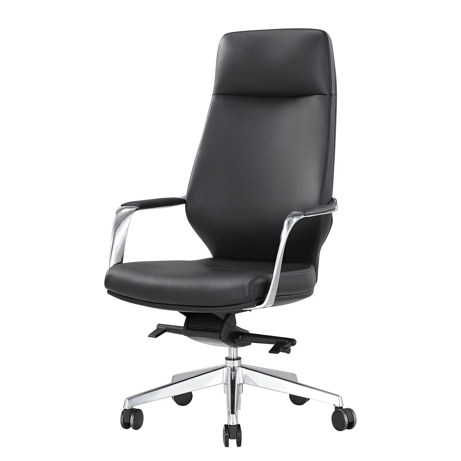 Fredriks Bürostuhl Lavaur - Kunstleder / Aluminium - Schwarz / Silber 3 Fredriks Bürostuhl Lavaur - Kunstleder / Aluminium - Schwarz / Silber