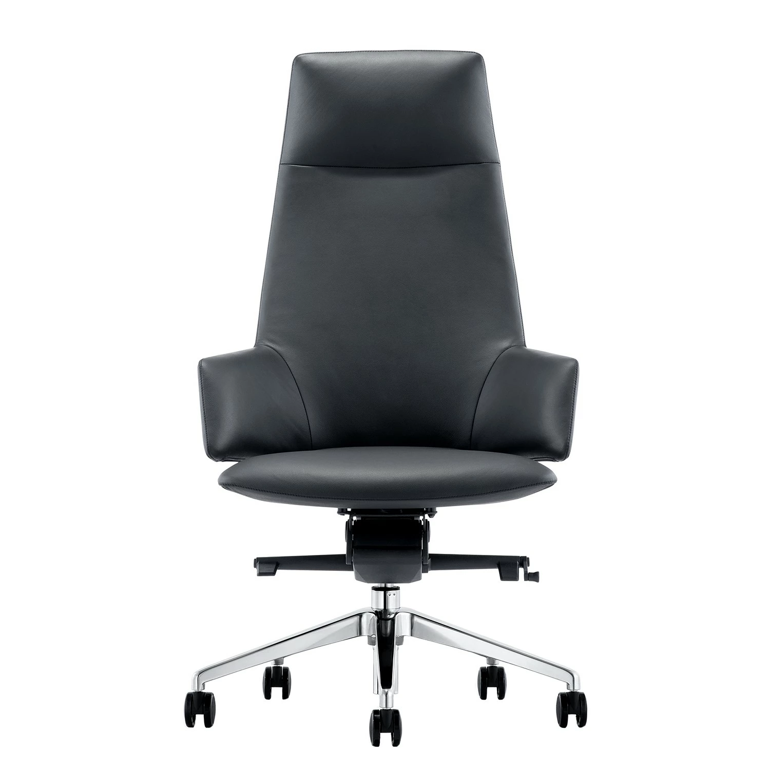 Fredriks Bürostuhl Lowa - Echtleder / Aluminium - Grau / Silber 4 Fredriks Bürostuhl Lowa - Echtleder / Aluminium - Grau / Silber – Bild 2