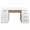 Fredriks Schreibtisch Lenora - Weiß / Silber