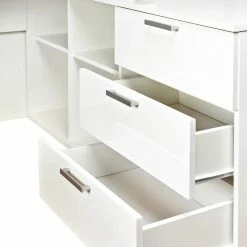 Fredriks Eckschreibtisch Lenora - Weiß / Silber -BÜROMÖBEL Verkaufsgeschäft 1000313572 211202 152614000046 DETAILS P000000001000313572