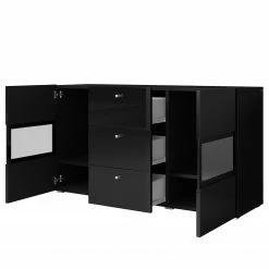 Loftscape Sideboard Adschman - Hochglanz Schwarz / Matt Schwarz -BÜROMÖBEL Verkaufsgeschäft 1000314944 211209 13334200045 DETAILS P000000001000314944