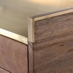 Schreibtisch Lennard I - Mango massiv / Eisen - Mango / Messing -BÜROMÖBEL Verkaufsgeschäft 1000315298 211214 16251100143 DETAILS P000000001000315298