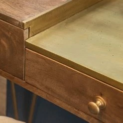 Schreibtisch Lennard I - Mango massiv / Eisen - Mango / Messing -BÜROMÖBEL Verkaufsgeschäft 1000315298 211214 16251100155 DETAILS P000000001000315298