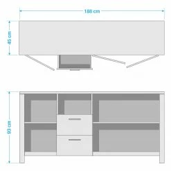 Red Living Sideboard Zagora - Asteiche Dekor / Schwarz -BÜROMÖBEL Verkaufsgeschäft 1000329410 220203 154843000500 SKETCH DETAILS P000000001000329410 sketch