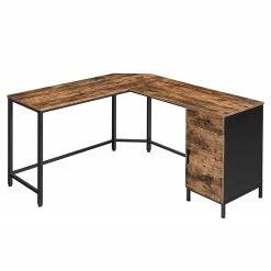 Red Living Eckschreibtisch Buxy IV - Eiche Rustikal Dekor / Schwarz -BÜROMÖBEL Verkaufsgeschäft 1000330253 220204 13344200030 DETAILS P000000001000330253