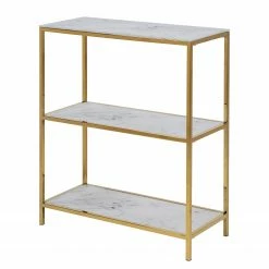 Fredriks Regal Katori II - Glas / Metall - Marmor Weiß Dekor / Gold