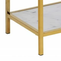 Fredriks Regal Katori II - Glas / Metall - Marmor Weiß Dekor / Gold -BÜROMÖBEL Verkaufsgeschäft 1000330565 220208 14503100070 DETAILS P000000001000330565