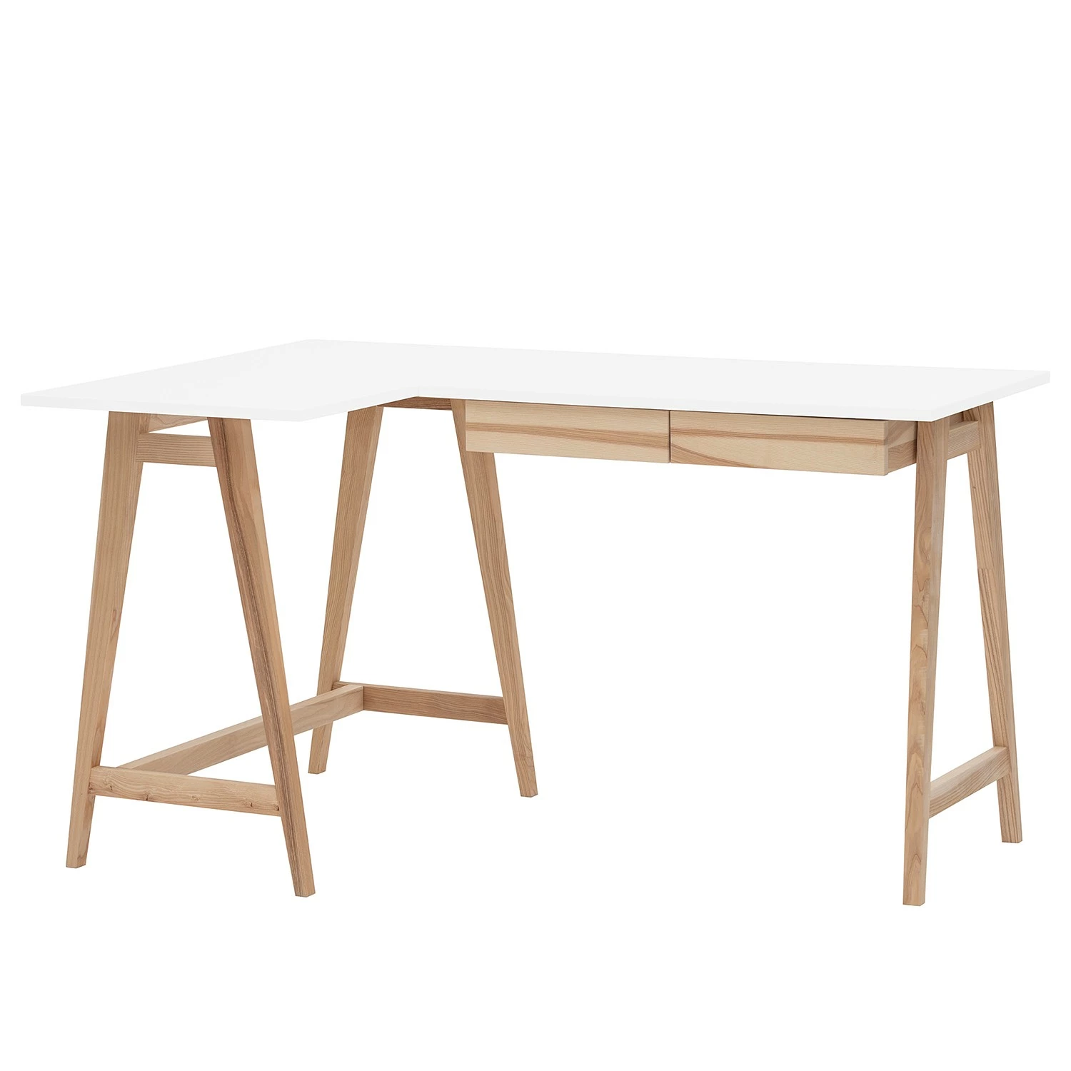 Mørteens Eckschreibtisch Ophelia - Weiß - Breite: 135 cm - Schublade rechts 3 Mørteens Eckschreibtisch Ophelia - Weiß - Breite: 135 cm - Schublade rechts