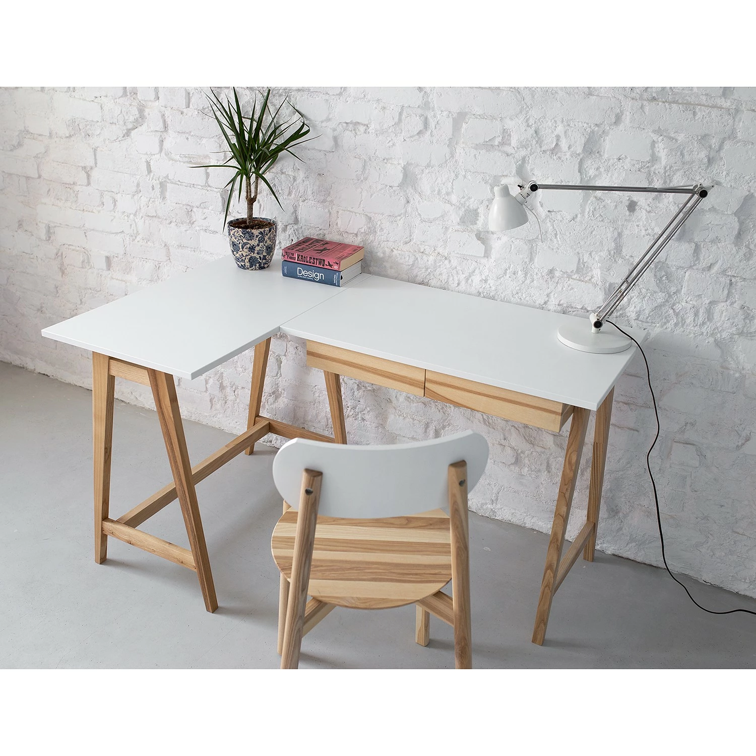 Mørteens Eckschreibtisch Ophelia - Weiß - Breite: 135 cm - Schublade rechts 4 Mørteens Eckschreibtisch Ophelia - Weiß - Breite: 135 cm - Schublade rechts – Bild 2