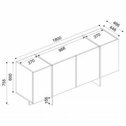 Loftscape Sideboard Vidal - Marmor Schwarz Dekor / Gold -BÜROMÖBEL Verkaufsgeschäft 1000333728 220302 500 SKETCH DETAILS P000000001000333728 sketch