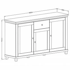 Ridgevalley Sideboard Emmanuela II - Dunkelgrün -BÜROMÖBEL Verkaufsgeschäft 1000339989 220317 500 SKETCH DETAILS P000000001000339989 sketch