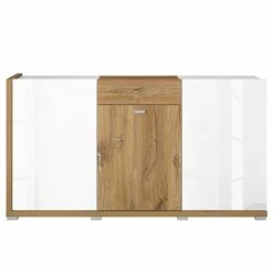 Loftscape Sideboard Lahntal - Hochglanz Weiß / Risseiche Dekor -BÜROMÖBEL Verkaufsgeschäft 1000340000 220317 040 DETAILS P000000001000340000