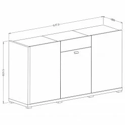 Loftscape Sideboard Lahntal - Hochglanz Weiß / Risseiche Dekor -BÜROMÖBEL Verkaufsgeschäft 1000340000 220317 500 SKETCH DETAILS P000000001000340000 sketch