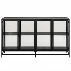 Red Living Sideboard Coogee IV - Glas / Metall - Schwarz -BÜROMÖBEL Verkaufsgeschäft 1000340385 220318 040 DETAILS P000000001000340385