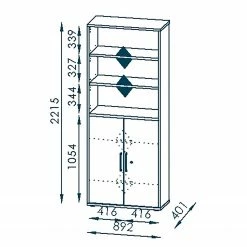 Maja Möbel Aktenschrank Homebase II - Eiche Riviera Dekor -BÜROMÖBEL Verkaufsgeschäft 1000342020 220325 500 SKETCH DETAILS P000000001000342020 sketch