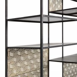 Red Living Regal Quito - Metall - Antik Messing / Schwarz -BÜROMÖBEL Verkaufsgeschäft 1000342095 220401 050 DETAILS P000000001000342095