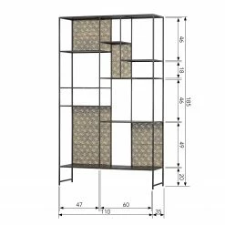 Red Living Regal Quito - Metall - Antik Messing / Schwarz -BÜROMÖBEL Verkaufsgeschäft 1000342095 220401 500 SKETCH DETAILS P000000001000342095 sketch