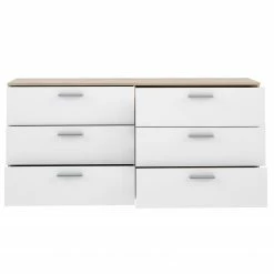 Loftscape Sideboard Perryton - Weiß / Eiche Sonoma Dekor -BÜROMÖBEL Verkaufsgeschäft 1000342469 220404 032 DETAILS P000000001000342469