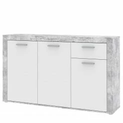 Loftscape Sideboard Ballito II - Weiß / Beton Dekor