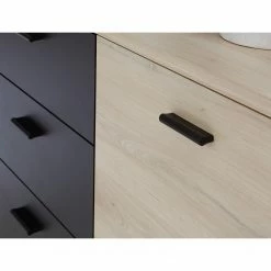 Loftscape Sideboard Piemont I - Schwarz / Eiche Bianco Dekor -BÜROMÖBEL Verkaufsgeschäft 1000342479 220404 033 DETAILS P000000001000342479