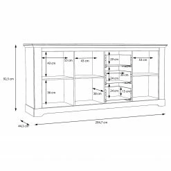 Ridgevalley Sideboard Sandvik II - Eiche Weiß Dekor / Eiche Nelson Dekor -BÜROMÖBEL Verkaufsgeschäft 1000342497 220331 501 SKETCH DETAILS P000000001000342497 sketch