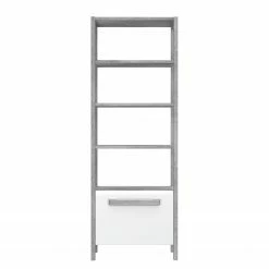 Loftscape Regal Toscana - Hochglanz Weiß / Eiche Grau Dekor -BÜROMÖBEL Verkaufsgeschäft 1000342499 220331 030 DETAILS P000000001000342499