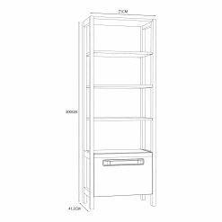 Loftscape Regal Toscana - Hochglanz Weiß / Eiche Grau Dekor -BÜROMÖBEL Verkaufsgeschäft 1000342499 220331 500 SKETCH DETAILS P000000001000342499 sketch