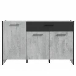 Loftscape Sideboard Sahil - Eiche Sorrento Grau Dekor / Schwarz -BÜROMÖBEL Verkaufsgeschäft 1000342503 220331 030 DETAILS P000000001000342503