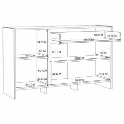 Loftscape Sideboard Sahil - Eiche Sorrento Grau Dekor / Schwarz -BÜROMÖBEL Verkaufsgeschäft 1000342503 220331 501 SKETCH DETAILS P000000001000342503 sketch