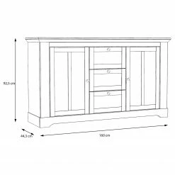 Ridgevalley Sideboard Sandvik I - Eiche Weiß Dekor / Eiche Nelson Dekor -BÜROMÖBEL Verkaufsgeschäft 1000342505 220331 500 SKETCH DETAILS P000000001000342505 sketch