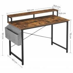 Red Living Schreibtisch Rio - Eiche Rustikal Dekor / Schwarz -BÜROMÖBEL Verkaufsgeschäft 1000343003 220407 500 SKETCH DETAILS P000000001000343003 sketch