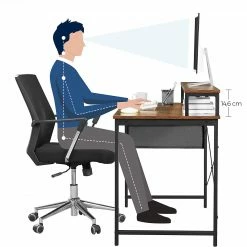 Red Living Schreibtisch Rio - Eiche Rustikal Dekor / Schwarz -BÜROMÖBEL Verkaufsgeschäft 1000343003 220407 501 SKETCH DETAILS P000000001000343003 sketch