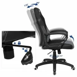 Fredriks Bürostuhl Save - Kunstleder / Kunststoff - Schwarz / Grau -BÜROMÖBEL Verkaufsgeschäft 1000343535 220407 040 DETAILS P000000001000343535