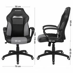 Fredriks Bürostuhl Save - Kunstleder / Kunststoff - Schwarz / Grau -BÜROMÖBEL Verkaufsgeschäft 1000343535 220407 500 SKETCH DETAILS P000000001000343535 sketch