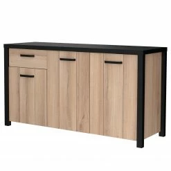 Red Living Sideboard Westlock I - Esche Dekor / Schwarz