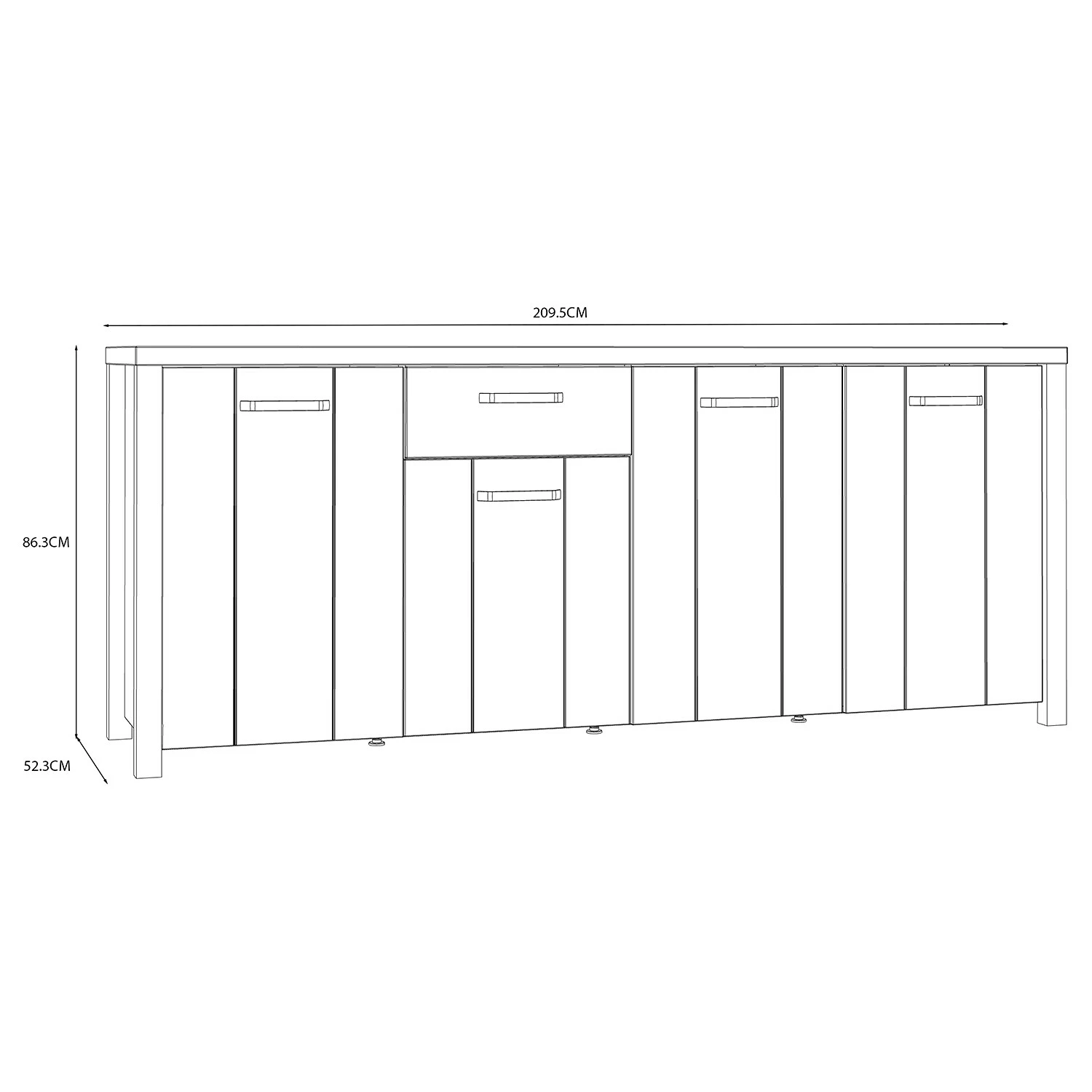 Red Living Sideboard Westlock II - Esche Dekor / Schwarz 11 Red Living Sideboard Westlock II - Esche Dekor / Schwarz – Bild 9