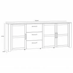 Ridgevalley Sideboard Vassia II - Eiche Navy Dekor / Eiche Riviera Dekor -BÜROMÖBEL Verkaufsgeschäft 1000344683 220414 500 SKETCH DETAILS P000000001000344683 sketch