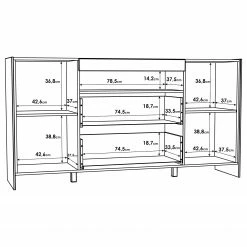 Loftscape Sideboard Urban I - Inkl. Beleuchtung - Weiß / Eiche Grau Dekor -BÜROMÖBEL Verkaufsgeschäft 1000344691 220414 501 SKETCH DETAILS P000000001000344691 sketch