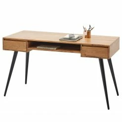 Ars manufacti Schreibtisch Tim - Akazie massiv / Metall - Akazie / Schwarz