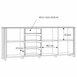 Loftscape Sideboard Ravenswood II - Altholz Dekor / Anthrazit -BÜROMÖBEL Verkaufsgeschäft 1000348107 220603 501 SKETCH DETAILS P000000001000348107 sketch