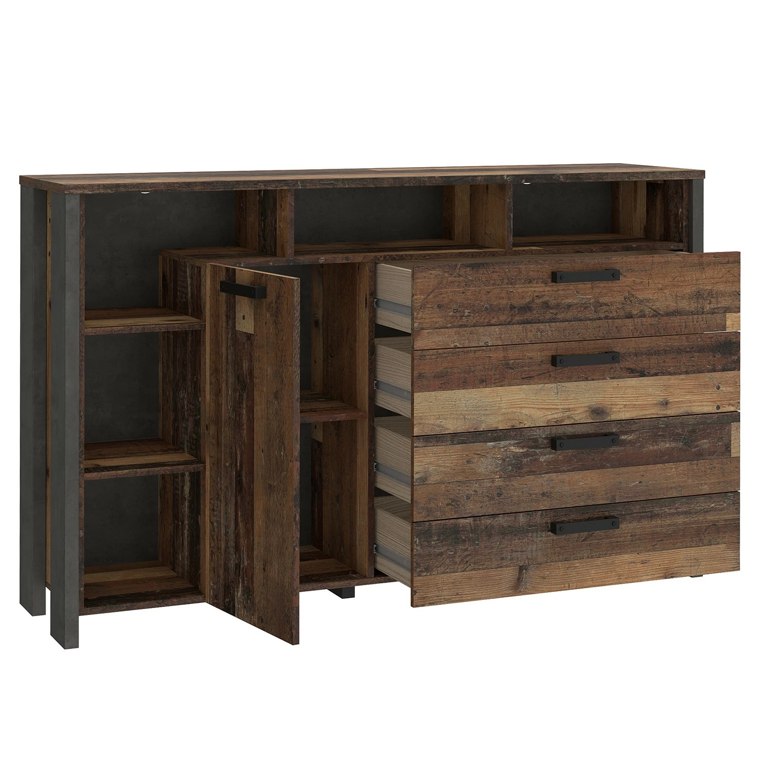 Loftscape Sideboard Ravenswood III - Altholz Dekor / Anthrazit 4 Loftscape Sideboard Ravenswood III - Altholz Dekor / Anthrazit – Bild 2