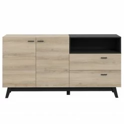 Loftscape Sideboard Pesaro I - Eiche Artisan Dekor / Schwarz -BÜROMÖBEL Verkaufsgeschäft 1000348113 220603 031 DETAILS P000000001000348113