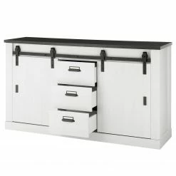 Ridgevalley Sideboard Shutter I - Pinie Weiß Dekor -BÜROMÖBEL Verkaufsgeschäft 1000348674 220505 040 DETAILS P000000001000348674